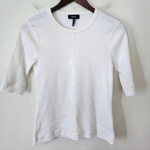 ME+EM 3/4 Sleeve White Ribbed Tee